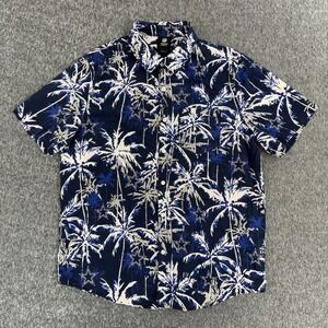 Dallas Cowboys Hawaiian Shirt NFL Team Apparel Blue Palm Mens L Summer Fan Wear